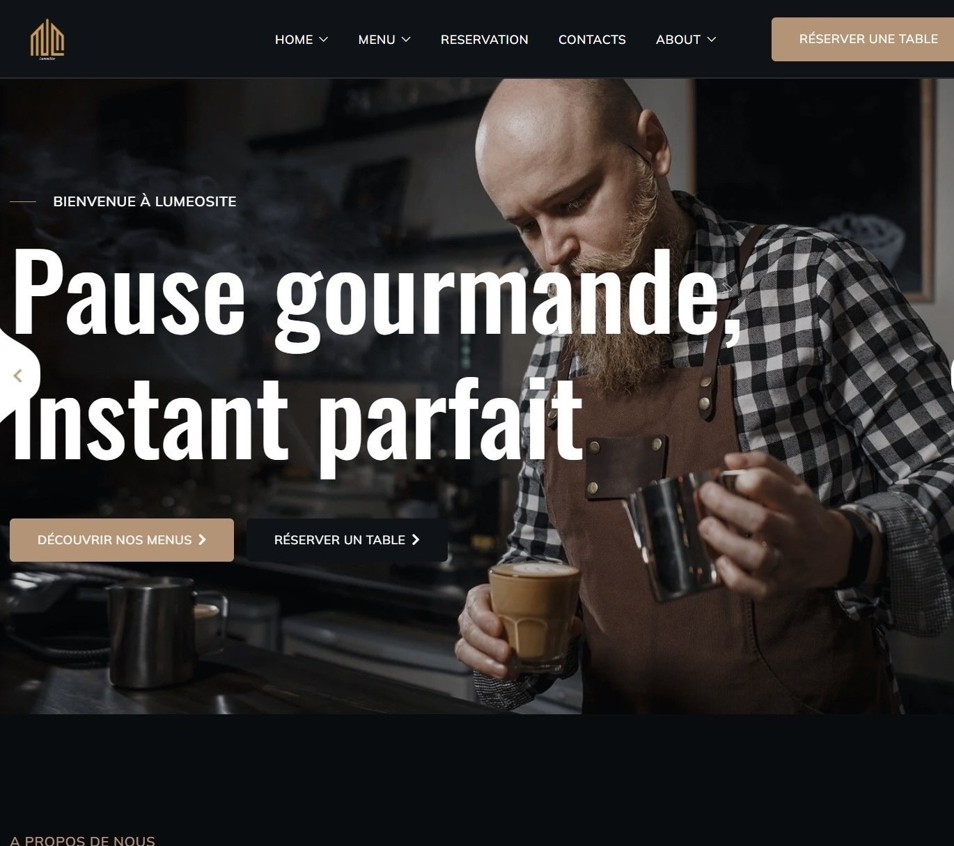 Site web d'un bar café