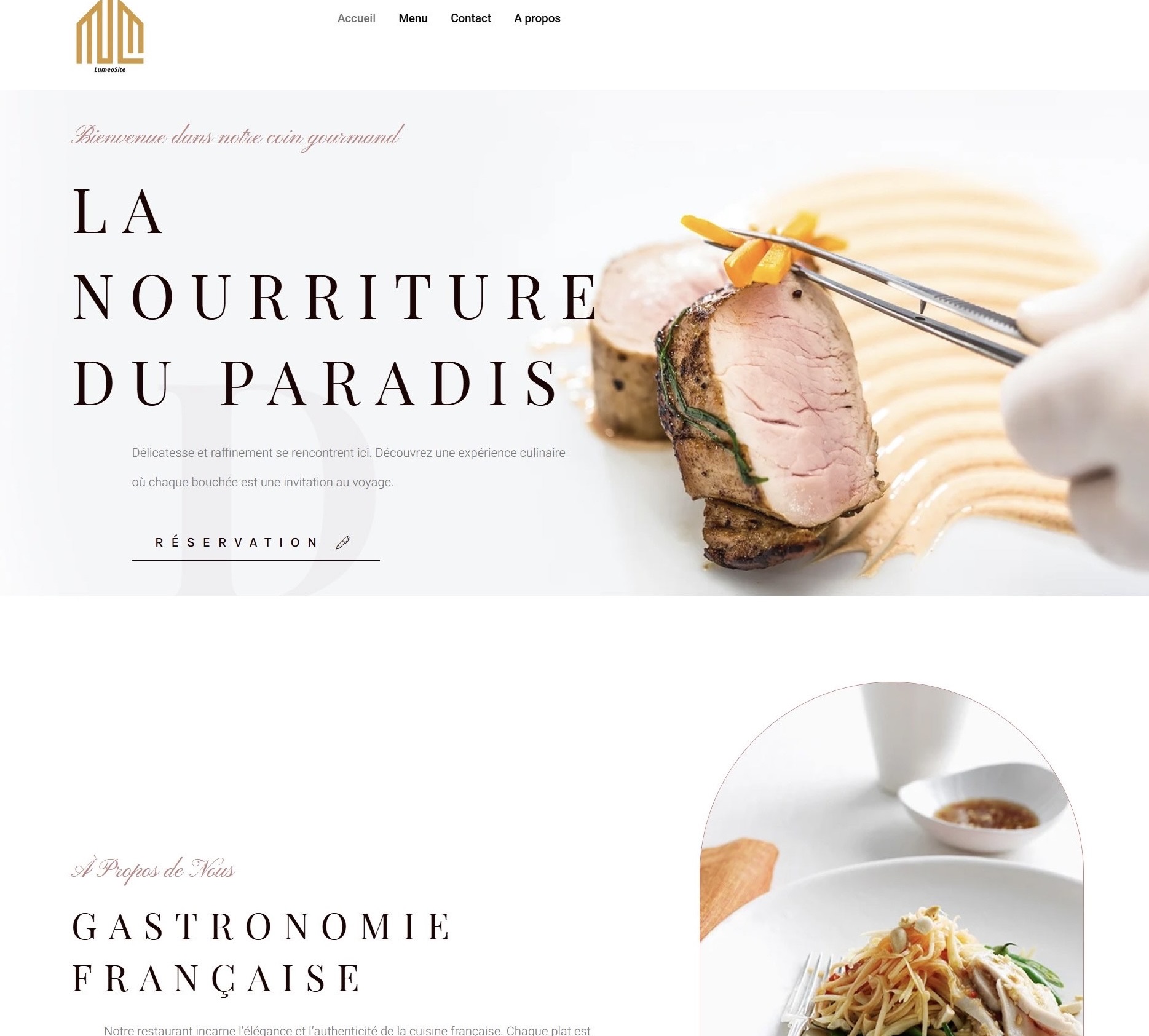 Site web d'un restaurant